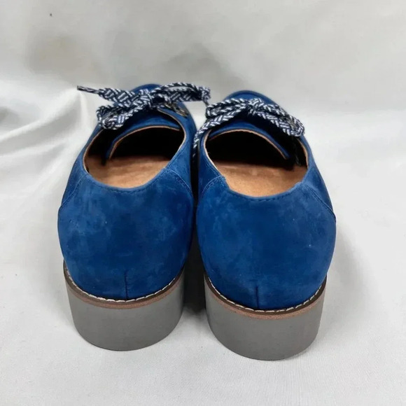 Vionic Size 8.5 Women Loafer Blue Suede Support Lace Up - Picture 4 of 7